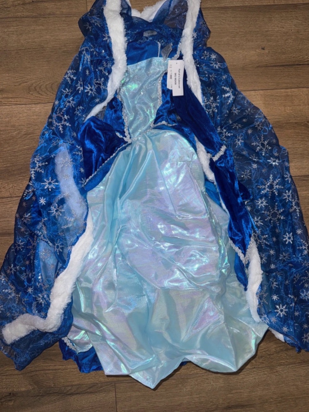 Blue Snow Princess Kids Costume Dress with Hooded Cape Cracker Barrel